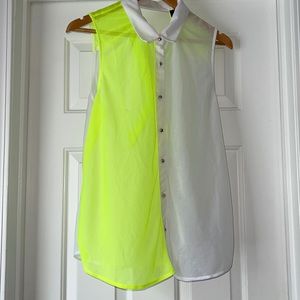 Rue 21 button up XL pink & yellow/green neon